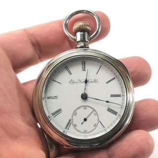 Antique Elgin Grade 73 Model 5 Size 18 7j Pocket Watch Runs Good