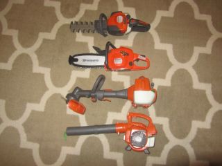 Husqvarna Toy Leaf Blower,  Weed Eater,  Hedge Trimmer,  Chainsaw