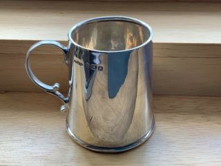Sterling Solid Silver Christening Mug Or Tankard Birmingham 1921 49g J.  B & Co