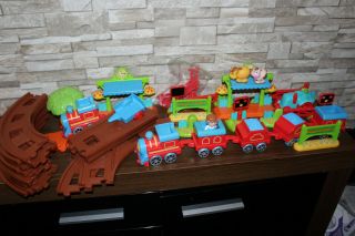 Massive 42 Piece Happy Land Elc Train Set - 2 Trains - Early Learning Centre
