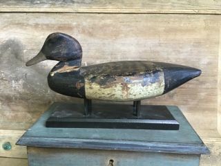 Antique Vintage Old Wooden Jersey Bluebill Duck Decoy