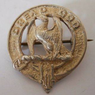 Munro Clan Badge Scottish Silver Hallmarked Edinburgh 1955 Maker Thomas Ebbutt