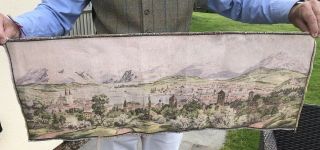 Tapestry Antique Victorian Wall Hanging Lucerne Switzerland Size 33” X 11”