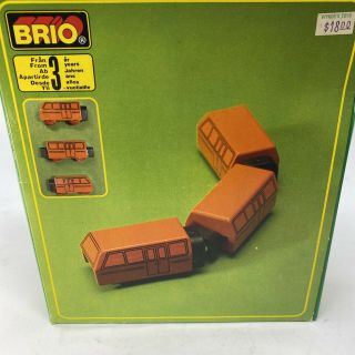 Vintage Brio Wooden Train Set Metro Subway Cars 33512 Nr Orange Box.  Thomas