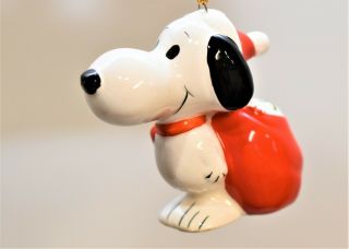 Antique Snoopy Dog Syndicate Porcelain Christmas Tree Ornament Peanuts 1966