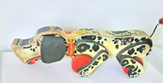Vintage Wooden Large Snoopy Dog Pull Toy Early 1950 