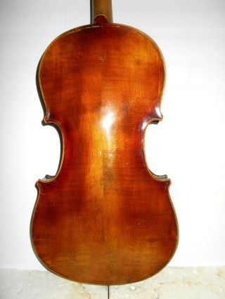 Vintage Old Antique Early 1900s " Nippon " 2 Pc Back Full Size Violin - Nr
