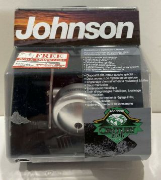 Vintage Johnson Century 100b Dlx Deluxe Fishing Reel - - W/ Box & Papers