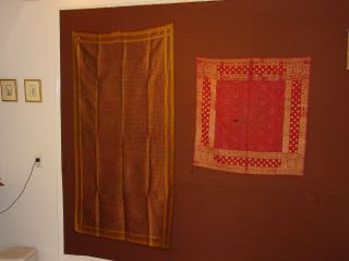 Wonderful Antique Silk Ikat Kepala W.  Goldbrocade,  Silk Sarong Sumatra Hg