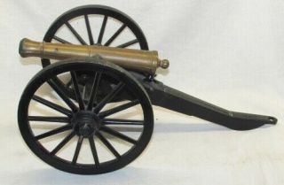 Large Vintage Cast Iron And Brass Civil War Military Toy Cannon C