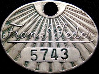 Philadelphia Pennsylvania Credit Charge Coin Frank & Seder