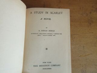Old A STUDY IN SCARLET Book A.  CONAN DOYLE MYSTERY SHERLOCK HOLMES ANTIQUE SAINT 2