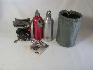 Vintage Circa 1989 Coleman Feather 400 Peak1 Camp Stove - Model 400b W/fuel Cans