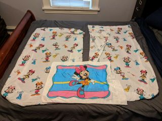 Vintage Dundee Minnie Mouse Ballerina Crib/toddler Sheet Set And Pillow Case