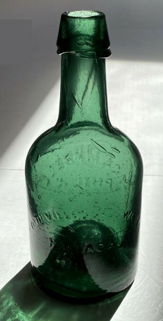 Antique Campbell Soda Beer Bottle Iron Pontil Dyottville Glass Maker 1850 3