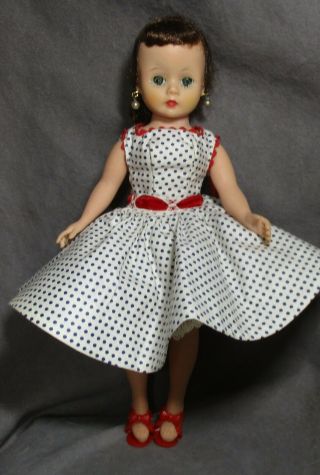 Vintage Madame Alexander Clothes For Cissette Doll - Polka Dot Sundress W/shoes