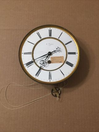 Antique Vienna Regulator Wall Clock Movement Parts One Weight Timepiece
