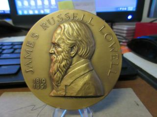 Nyu Hall Of Fame James Russell Lowell By Carl Mose Bronze Medal 76mm Maco