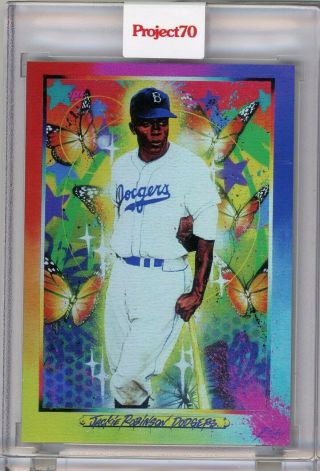 1970 Jackie Robinson By Risk Topps Project 70 Card 124 Rainbow Foil /70