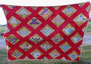 Vintage Hand Made Quilted Floral Baskets Quilt 80 X 64 Rough