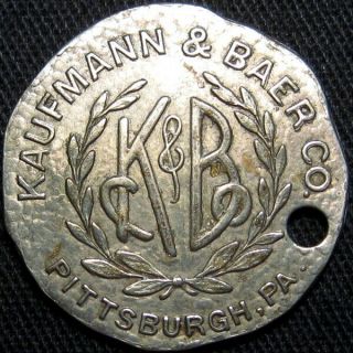Pittsburgh Pennsylvania Credit Charge Coin Kaufmann & Baer Department Store