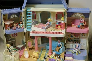 Fisher Price Dolls House Loving Family People Mixed Furniture Vintage 1993 (w3)