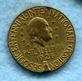 1926 Sesqui Centennial Philadelphia Hk453 Brass Official Medal Hk453