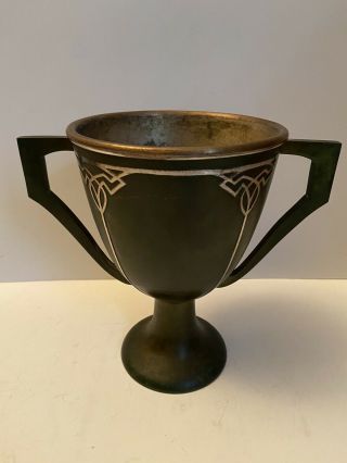 Antique 1912 Heintz Sterling On Bronze Trophy Cup 6545