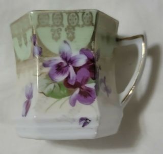Antique C.  S.  Prussia Tea Cup Violet/purple Flowers With Gold Trim