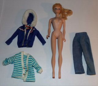 Vintage 850 Blonde Barbie Mattel Ponytail Doll 5 6 ?