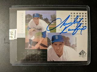 2000 Sp Authentic Sandy Koufax Chirography Autographed Auto Signed Card