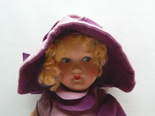 Antique Lenci Style Felt Doll with Composition Head / Clothing 2