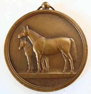 Large Vintage Belgian Bronze Horse Medal