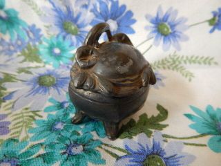 Tiny Antique Art Nouveau Jewelry Casket Trinket Box w Silk Liner 3