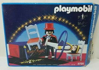 Vintage Playmobil 3725 - Magician Magic Show Romani Circus 1990 Complete