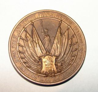 1919 France Wwi Victoire Du Droit De La Premiere Guerre Bronze Medal 44mm
