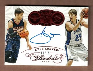 2014 - 15 Panini Flawless Now And Then Signatures Ruby Kyle Korver 11/15 Auto