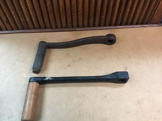 Vintage Antique Cast Iron - Steel With Wood Crank Handles