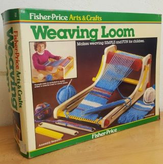 Vintage 1983 Fisher Price Arts & Crafts Weaving Loom Box Retro Kids Toy