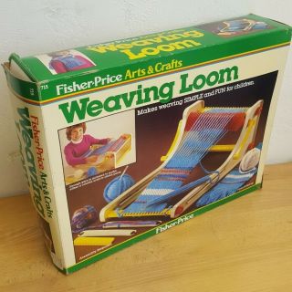 Vintage 1983 Fisher Price Arts & Crafts Weaving Loom Box Retro Kids Toy 2