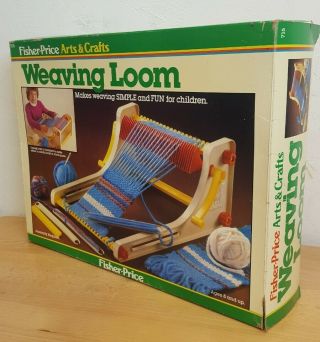 Vintage 1983 Fisher Price Arts & Crafts Weaving Loom Box Retro Kids Toy 3
