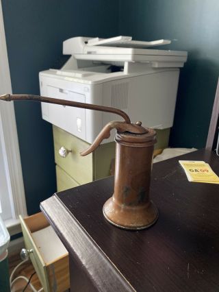 Antique Vintage Eagle Copper Pump Oil Can 5”