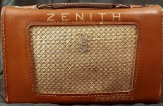 Antique Zenith Carousel Portable A.  M.  Radio.  Model Z404l.