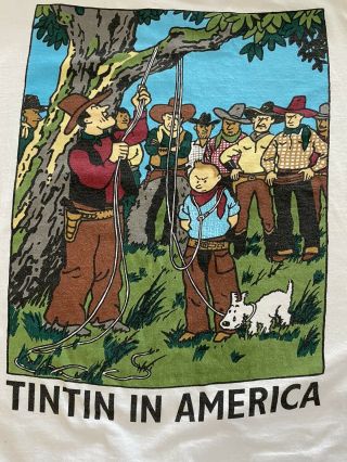 Vintage The Adventures Of Tin Tin In American Size Large 90s