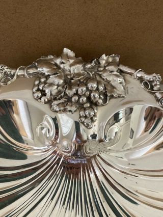 1960 ' s Reed & Barton 200 Silver Plate Scallop Shell Grapes Footed Serving Dish 2