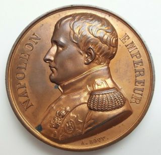 Copper Medal By Bovy - France - Napoleon - Monument At St.  Helene,  41mm,  2548