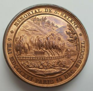 COPPER MEDAL BY BOVY - FRANCE - NAPOLEON - MONUMENT AT ST.  HELENE,  41mm,  2548 2