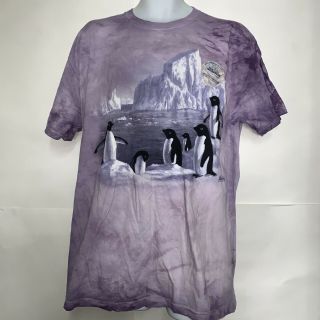 The Mountain Arctic Penguins Tie Dye T Shirt Tee Purple 1999 Vintage Xl Nwt