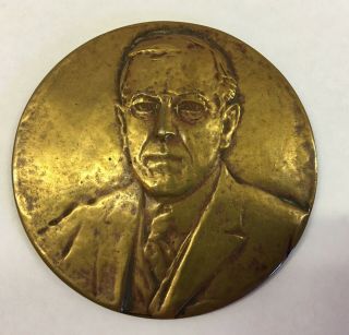 1924 Woodrow Wilson 2 1/2 " Diameter Bronze Medal 28th President