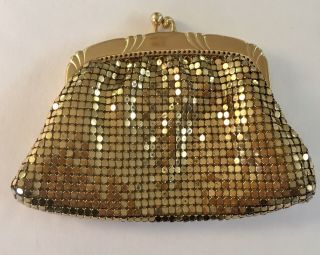 Vintage Whiting And Davis Coin Purse,  Gold Mesh Purse,  Disco,  Whiting And Davis